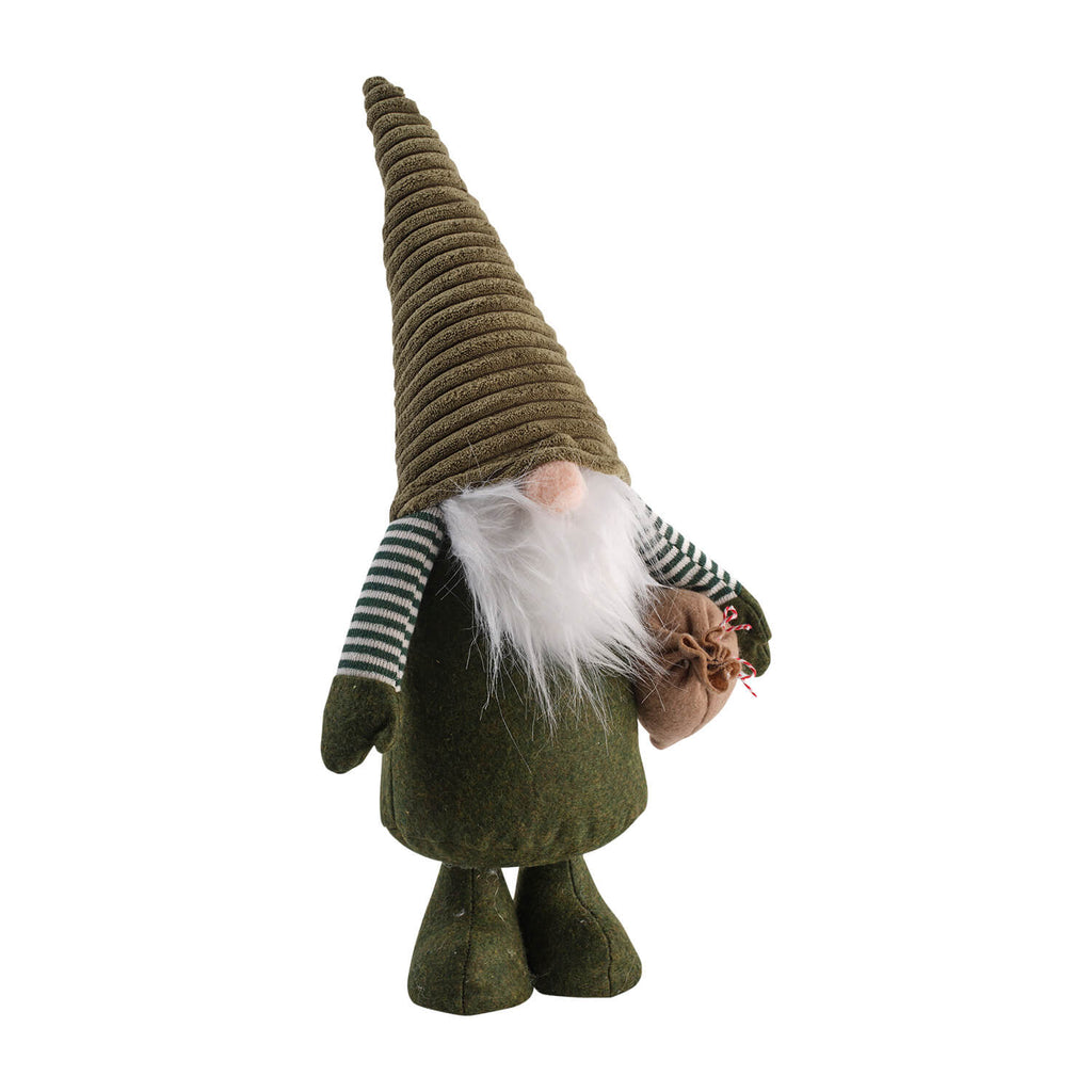 Jultomte grön med tomtesäck H48cm