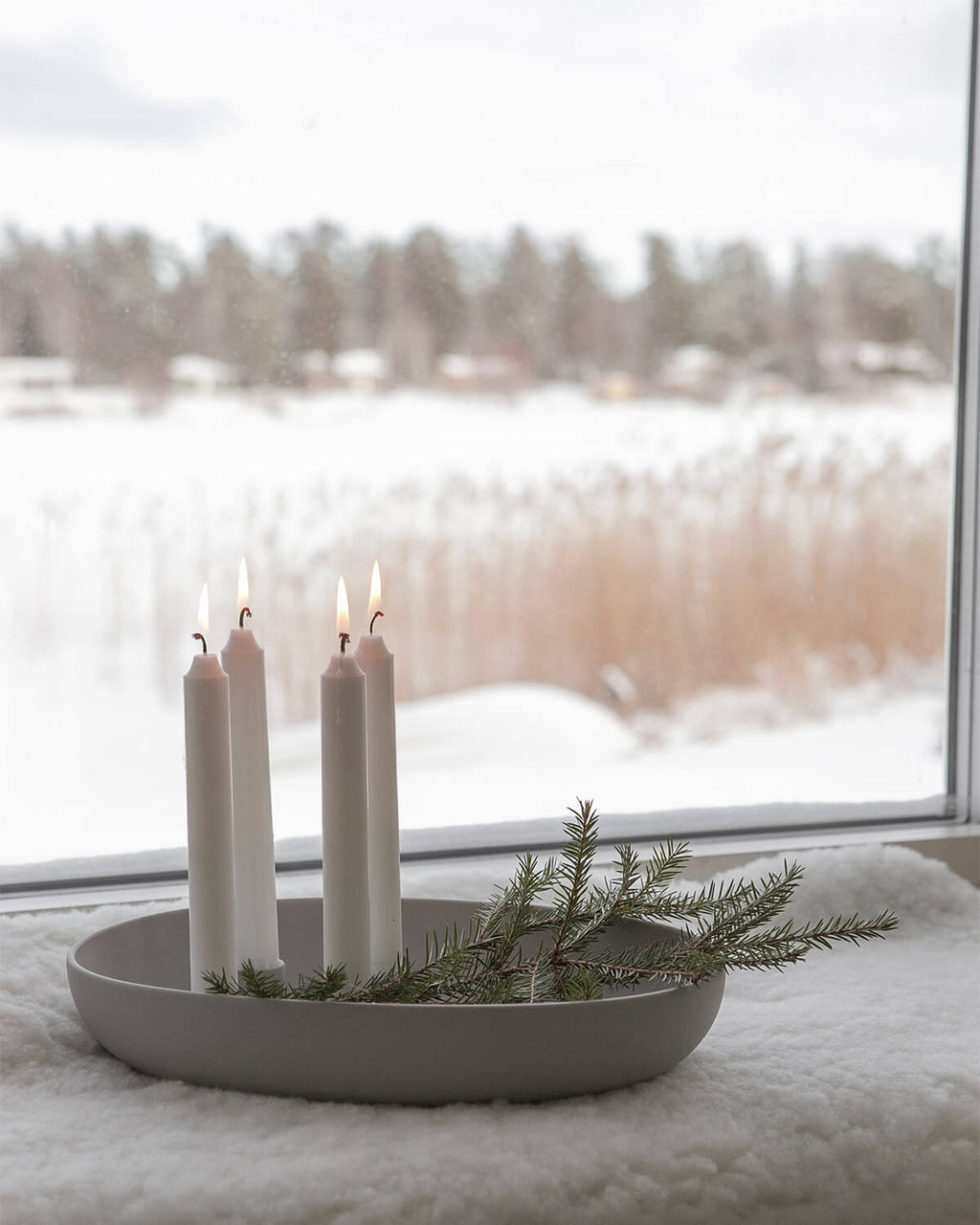 Ljusgrå ljusstake Gullholmen image 0