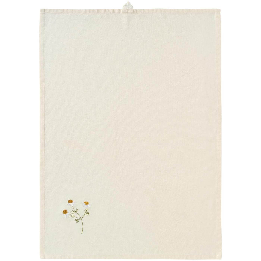 Kökshandduk med blommor vit image 1